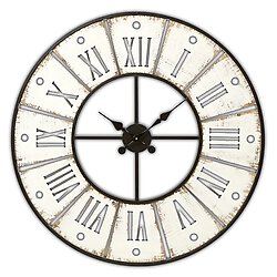 Wall Clock - Round - White Washed
